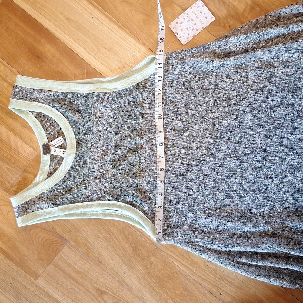 NWT Free People Bumble Bees Knees Semi Sheer Asymmetrical Tank Top Tunic Size M - Picture 8 of 9